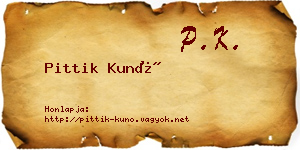 Pittik Kunó névjegykártya